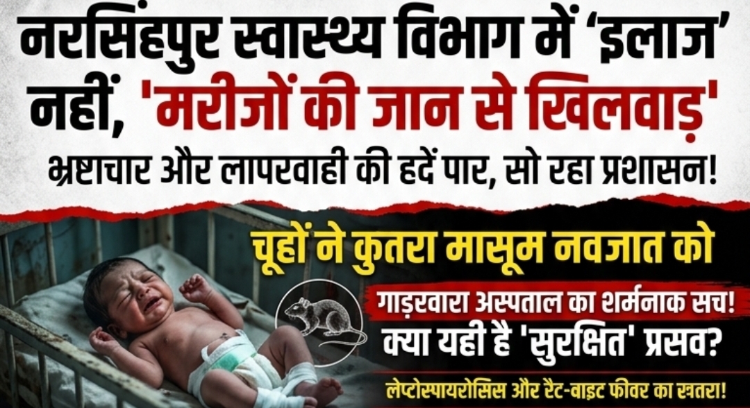 नरसिंहपुर स्वास्थ्य विभाग में 'इलाज' नहीं, 'मरीजों की जान से खिलवाड़' ​भ्रष्टाचार और लापरवाही की हदें पार